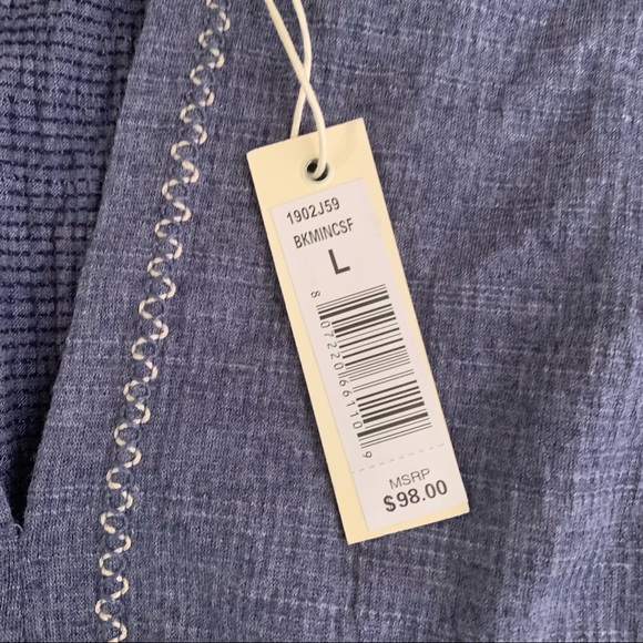 Max studio womens short sleeve v-neck blouse with tie belt - L - Picture 3 of 8